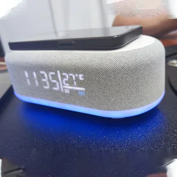 Modes Dāvanu Portatīvā Bluetooth Skaļruņi LED Nakts Gaisma Laika Displejs Digitālā 15W Mobilo Tālruņu Bezvadu Lādētāju Ar Modinātāju