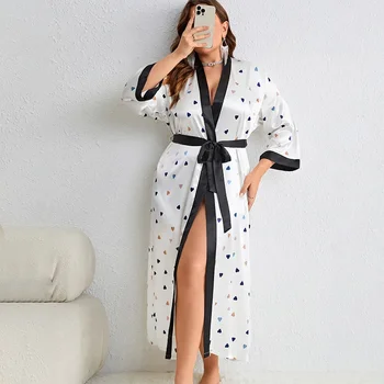 XL-5XL Liela Izmēra Līgava Peldmētelis Kleita Sieviešu Drēbes, halāti Dāma Ilgi kimono, Naktskrekli Mājas apstākļos, Sleepwear Loungewear