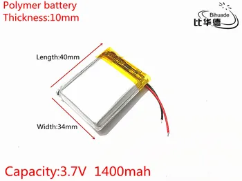 Labas Qulity Litru enerģijas akumulators 3,7 V,1400mAH 103440 Polimēra litija jonu / Litija jonu akumulators tablet pc BANKA,GPS,mp3,mp4