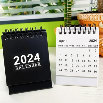 Jauns Mini 3d Papīra Kalendāru 2024 2025 Galda Kalendārs Mēneša Plānotājs Biznesa Stils Stāv Adventes Kalendārs Biroja Piederumi