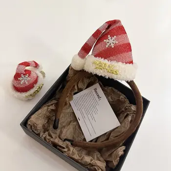Sequin Ziemassvētku Matadatu Priecīgus Ziemassvētkus Dekors Zvaigzne Bērniem Raga Matu Klipu Korejiešu Matu Aksesuāri, Sarkana Barrette