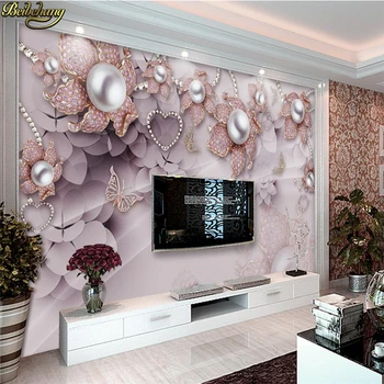 pasūtījuma Rotaslietas, Ziedu tapetes sienām 3 d foto sienas tapetes Dzīvojamā Istabā TV Fona papel de parede tapešu