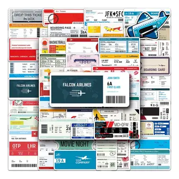 Ūdensnoturīgas Uzlīmes Retro Aviokompāniju Iekāpšanas Kartes Biļetēm, Bagāžu, Ratiņiem Gadījumos, Dekoratīvās Somas