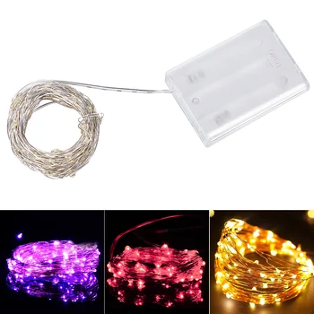 5/2/1m LED String Pasaku Gaismas Akumulatora Barošanu Vara Stieple, Lampas, Āra Vainags Ziemassvētku Puse, Kāzu Dekori