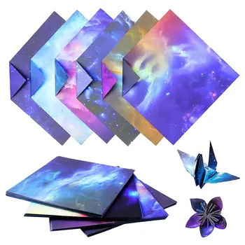 200 Loksnes Galaxy Kosmosa Zvaigznes Modelis Origami Papīra, Double Sided Krāsu Origami Papīra Māksla, Amatniecība (6X6inch)
