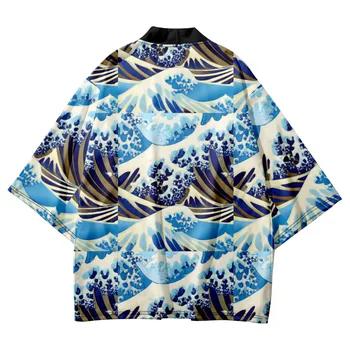 Modes Kimono Jaka Krekls, Blūze, Vīriešu, Sieviešu Harajuku Japāņu Haori Obi Āzijas Apģērbu Samurai Streetwear
