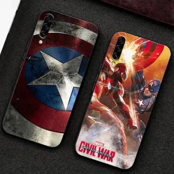 Brīnums Vairogs Captain America Civilā Kara Soft Case For Samsung Galaxy A30 A30S A50 A50S A10S A70 A20 A90 A40 A7 A9 Silikona Vāciņu