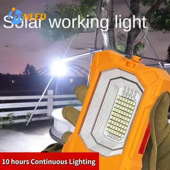 LED Saules Prožektors Uzlādējams Avārijas Apgaismojumam, Āra Kempings Pārnēsājamās Lampas Ūdensizturīgs Prožektoru