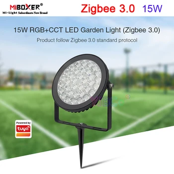 Miboxer Zigbee 3.0 15W RGB+PKT LED Garden Light 24V DC vai 110V, 220V AC Smart tuya APP Ūdensizturīgs RGBCCT Zālienu Lampas, Āra Apgaismojums