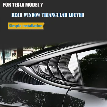 Aizmugurējā Trīsstūra Slēģi Logu Vāka Uzlīme Panelis Piederumi Tesla Modelis 3 Modelis Y Auto Oglekļa Šķiedras/Melna