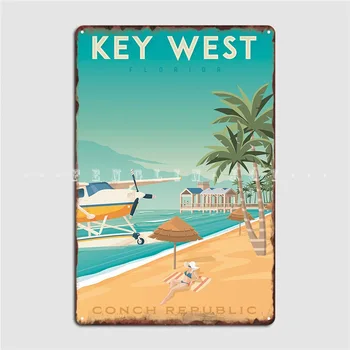 Key West Ceļojumu Plakātu Plakātu Metāla Plāksne Kluba Bāra Vintage Sienas Dekoru, Sienas Sienas Skārda Zīme Plakāti