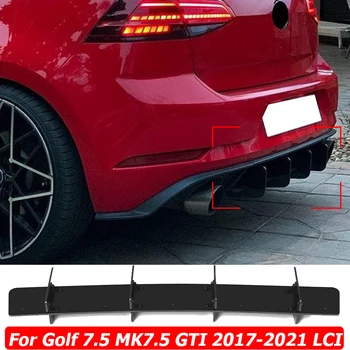 VW Volkswagen Golf 7.5 MK7.5 GTI Facelift 2017-2021 Aizmugurējā Bufera Difuzoru Karoga Spoilers Sadalītāja Ķermeņa Komplekts Auto Piederumi