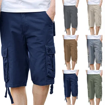 2023 Šorti Vīriešiem Bermudu Kokvilnas Kabatas Modes Kravas Šorti Modes Stila Elastīgas Armijas Vīriešu Vasaras Gadījuma Ceļa Garums Vintage