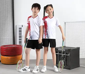 Bērnu Badmintons Uzvalks, Īsām Piedurknēm Krekli, Meitenes Galda Tenisa Kreklu, Svārki Ping Pong Drēbes, Bērnu, Volejbola Komplekti Tshirt