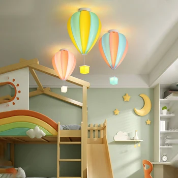 Mūsdienu Krāsains Karstā Gaisa Balons Griestu Lampa Zēns Meitene Dāvanu Guļamistaba Mūsdienu Luksusa LED Dekoratīvās Gaismas Apgaismojums, Iekštelpu Apgaismojums