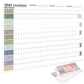 2024 Papīrs Rakstāmgalda Sienas Kalendārs Sienas Karājas Kalendārs Radošās Minimālisma Gada Plānotājs Lapa Memo Pad Programmu Grafiku Sarakstu