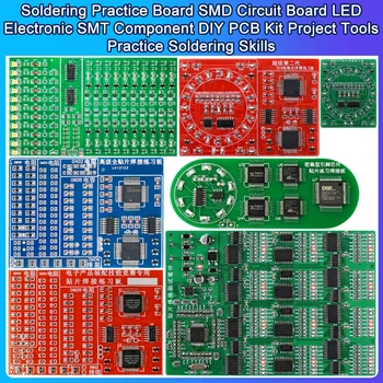 Lodēšanas Prakse Valdes SMD plates LED Elektronisko SMT Sastāvdaļa DIY PCB Komplektu Projekta Instrumentus Praksē Lodēšanas Prasmes