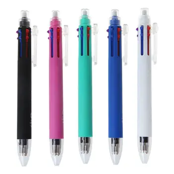 0.7 mm 5 Krāsas Vienā Bagāžnieka Lodīšu Pildspalvas Mehāniskie Zīmuļu Gluda Writin
