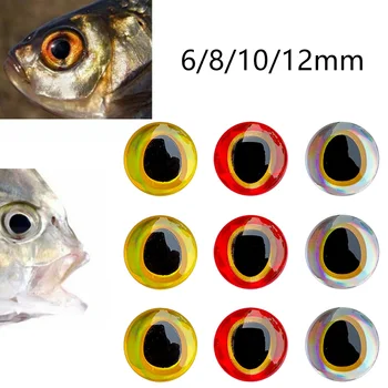 10mm Zvejas Vilinājums Acis 12mm 3D Hologrāfiskā 6mm Acis Zvejas Lidot ar Piesaisti Lure Augstas Kvalitātes rezerves Daļas Praktiski Aksesuāri