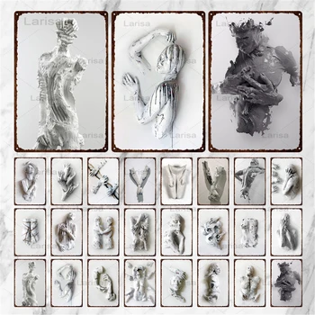 Attēls Statuja Metāla Plakātu, Skārda Zīme Vintage Cilvēka Anatomija Sienas Uzlīmes Cilvēks Ala Istabas Interjeru Plāksne, Metāla Zīmes, Dekoratīvās Plāksnes