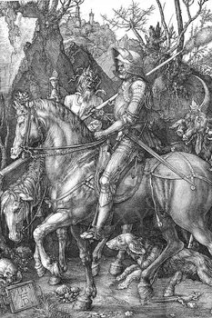 Albrecht Durer Tēlotājas Mākslas Plakātu Drukas Bruņinieks, Nāve un Velns