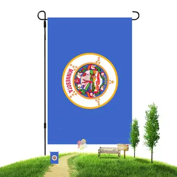 MN Valsts Karogu Pagalmā Minneso Parakstīt Ar Metāla Statīvu Izbalināt Izturīgs Un Izturīgs Minnesotas Karogi, Banneri Dārza Mājas Pagalmā