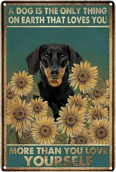 Brīnišķīgs Radījums Vintage Sienu Apdare Alvas Metāla Pazīmes Mākslas darbu - Suns ir Vienīgā Lieta, Uz Zemes, Ka Mīl Jūs Vairāk