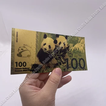 Jauns Dizains Custom Pieņemt Ķīnas Panda Krāsains Zelta Banknotes, lai Dāvana