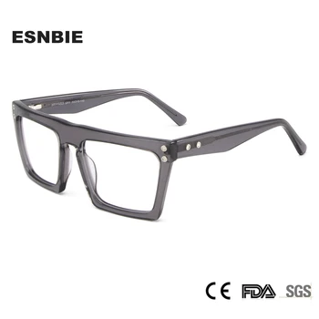 2024 Acetāts Laukumā Lielgabarīta Brilles Rāmis Vīriešu Tendence Kniežu Dizaina Skaidrs, Optisko Tuvredzība Brilles Briļļu Oculos De Grau Sieviete