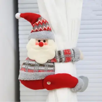 Ziemassvētku Karikatūra Lelle Aizkaru Sprādzes Klipu Holdback Sniegavīrs Lelle r Santa Claus Elk Windows Ziemassvētku Aizkaru Dekori Mājas