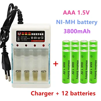Jaunu AAA 1,5 V uzlādējams akumulators 3800mAh Sārma baterijas gaismiņa rotaļlietas skatīties MP3 atskaņotājs aizstāt Ni-Mh akumulators+bezmaksas piegāde