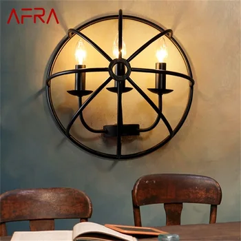 AFRA Amerikāņu Stila Sienas Lampas Klasiskās LED Sconce Svece Iekštelpu Bēniņu Apgaismojuma Dizains Rūpniecības Retro Aprīkojums