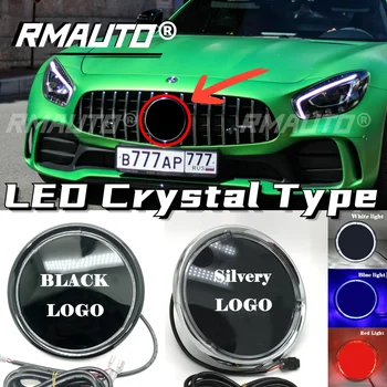 LED Kristāla Tipa Automašīnas Priekšējā Logo Vidū Emblēma Restes Žetons Par Mercedes Benz GLC GLE GLS X253 W166 X166 2015-2019 2020-2022