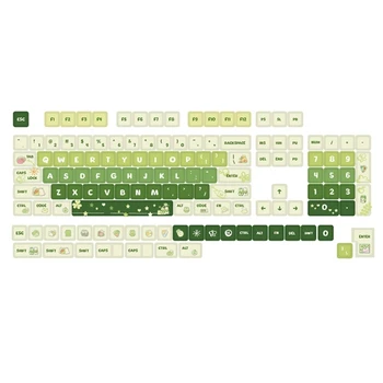 133 Atslēgas Mehāniskā Tastatūra Keycaps Gaiši Zaļš XDA Augstums PBT Keycap Sublimācijas par 61/64/68/87/96/104/108 Klaviatūras
