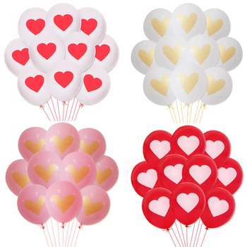 10pcs 12inch Rozā Sarkana Mīlestību Sirdī lateksa balonu Valentīna Diena, Apdares Mariage Mīlestība Ballon Kāzas, Dzimšanas dienas svinībām Foto Aksesuāri