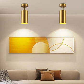 Zelta Modernās Griestu lampas Regulējams GU10 Spuldzes TV Fons, Dzīvojamā Istaba Viesnīcā, Biroja Kluba Bāra Auduma Griestu Lampas