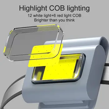 Daudzfunkcionāls LED Portatīvie Gaismas Ar Magnētisko Uzlādes indikators Drēbes Klipu Gaitas Gaismas Silikona Darba Spēcīgu Gaismas Lukturis