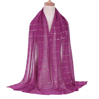 Apģērba Piederumi Wraps Musulmaņu Lakatu Lielu Lakatu, Vizuļi Svītru Sieviešu Šalle Šalle Zīda Šalle Korejiešu Stilā, Šalles