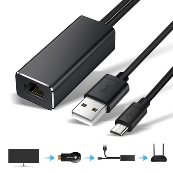 Ethernet Tīkla Kartes Adapteris Micro USB Strāvas, lai RJ45 10/100Mbps Uguns TV Stick Chromecast Google