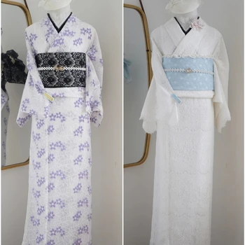 Japāņu Tradicionālo Sieviešu Nelielu Mežģīņu Modelis Kimono,Kleita Dubultā Auduma,Locīšanas Un Valkā,Bezmaksas Izmērs