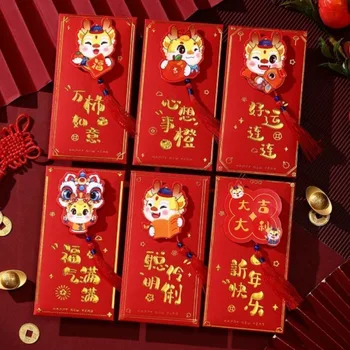 Papīra Jaunais Gads Sarkano Aploksnes Izturīgs Ķīniešu Stilā Sarkanā Jaunā Gada Pakete Taisnstūra Pavasara Festivāla Sarkano Paketes