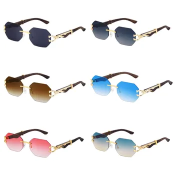 Vintage Astoņstūra bez apmales Saulesbrilles Sieviešu Vīriešu Modes Bezrāmju Saules Brilles Luksusa Zīmola Dizaineru Briļļu Toņos Brilles UV400