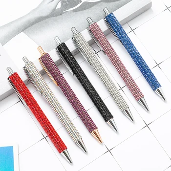 Metāla Lodīšu Pildspalvas Dimanta Multi-color Dāvanu Pildspalvu Radošo Biroja Piederumi