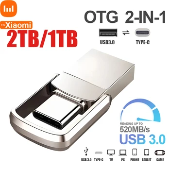 Oriģināls Xiaomi USB Flash Drive 1 tb 2 tb Tipa C Interfeiss USB3.1 Portatīvo u Diska 512G 256 GB 128G USB Atmiņas Karti, Telefona, PC