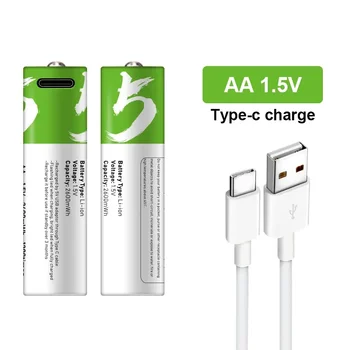 AA Baterijas 1,5 V AA 2600mAh USB uzlādējams li-ion akumulatoru, tālvadības pults, peles maziem ventilatora Elektriskās rotaļlietas baterijas ar Kabeļa