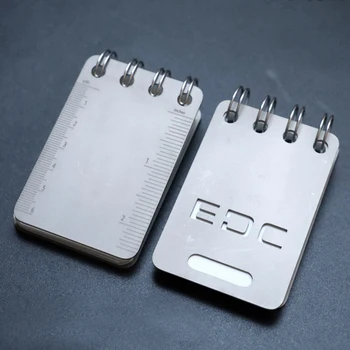Mack Walker Titāna Sakausējuma EDC Portatīvie Mini Kabatas Grāmatiņa Uzpildāmas Spirāli Notepad