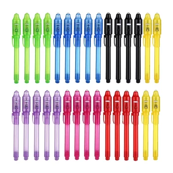 30 GAB. Neredzamas Tintes Pildspalvas Magic Pen Izzūd Tintes Pildspalvu Ar UV Light Party Soma Pildvielas Bērniem