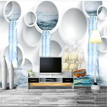 beibehang 3D Stereo Ūdens Apli, TV Dīvāns Fona Tapetes Pielāgota Liels Sienas Gleznojums, Zīda Audumi Tapetes