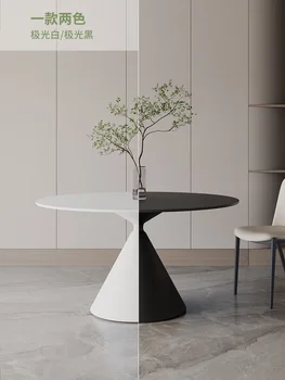 Privātā pasūtījuma Šīfera kārta pusdienu galda un krēsla kombinācijā apaļā galda moderna minimālisma inline ar vinilplašu pusdienu galda