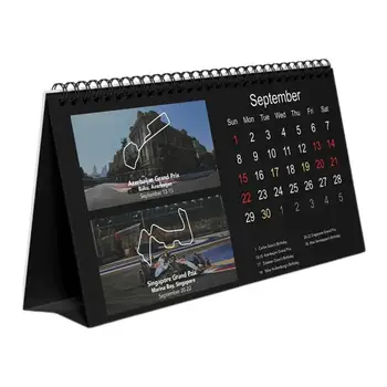 2024 F1 Galda Kalendārs F1 Desktop Kalendārs Viegli Plānošanas Ikdienas kalendārs Plānotājs Twin-Wire Saistoši Sacīkšu Kalendārs viesistabā